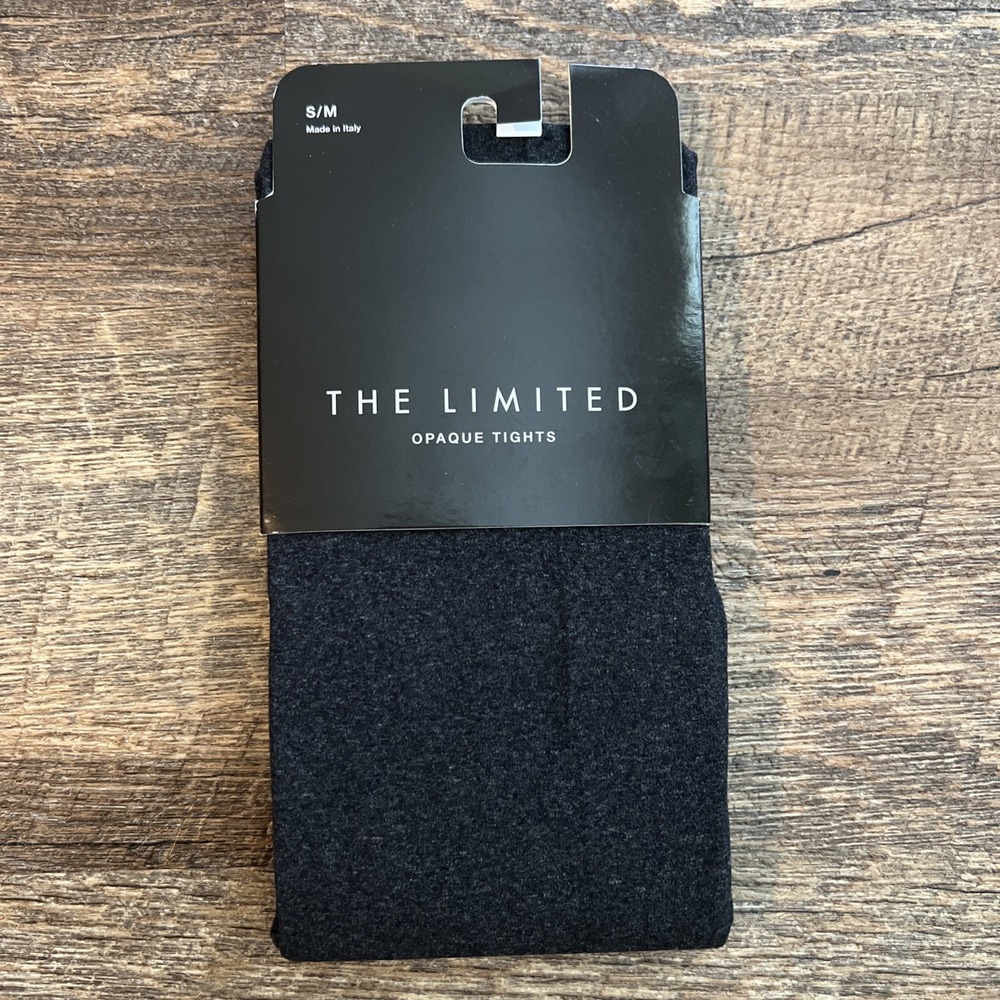 The Limited Opaque‎ Tights Small/ Med Charcoal Grey Made In Italy Modest Office